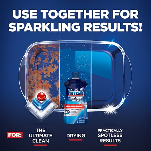 Finish Jet-Dry Dishwasher Rinse Aid, Compatible with Dishwasher Detergent, Prevents Spots & Residues, Dries, Shine & Protects, 32 oz, 300 washes - Image 4
