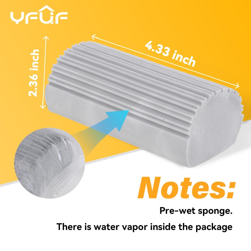 YFUIF 2 Pack Damp Clean Duster Sponge, Magic Sponge Eraser for Household Cleaning, Reusable Dusters Cleaning Supplies for Housekeeping, Dish, Blinds, Glass, Baseboards,Window Track Grooves and Faucets - Image 5