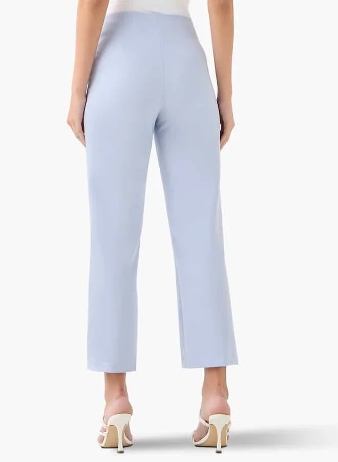 Iconic Regular Fit Trousers with Zip Closure