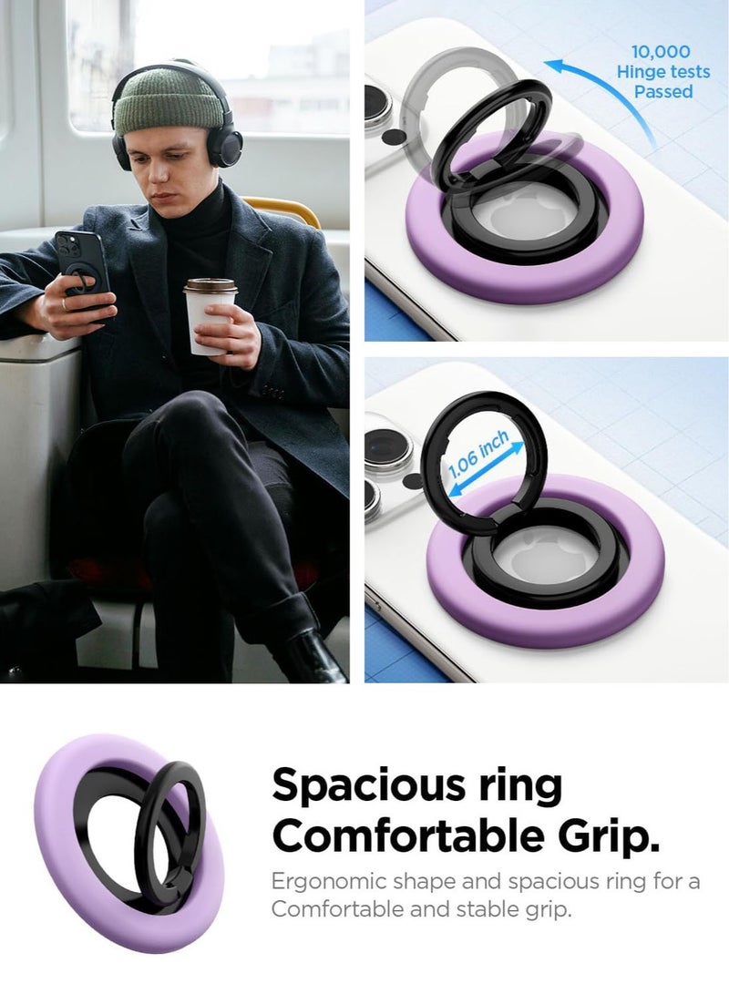 Spigen Nano Pop MagFit Magnetic Silicone Phone Grip Adjustable Holder Ring Kickstand compatible with MagSafe Case & iPhone 16 Pro Max, 16 Pro, 16 Plus, 15/14/13/12 series - Grape Purple - Image 3