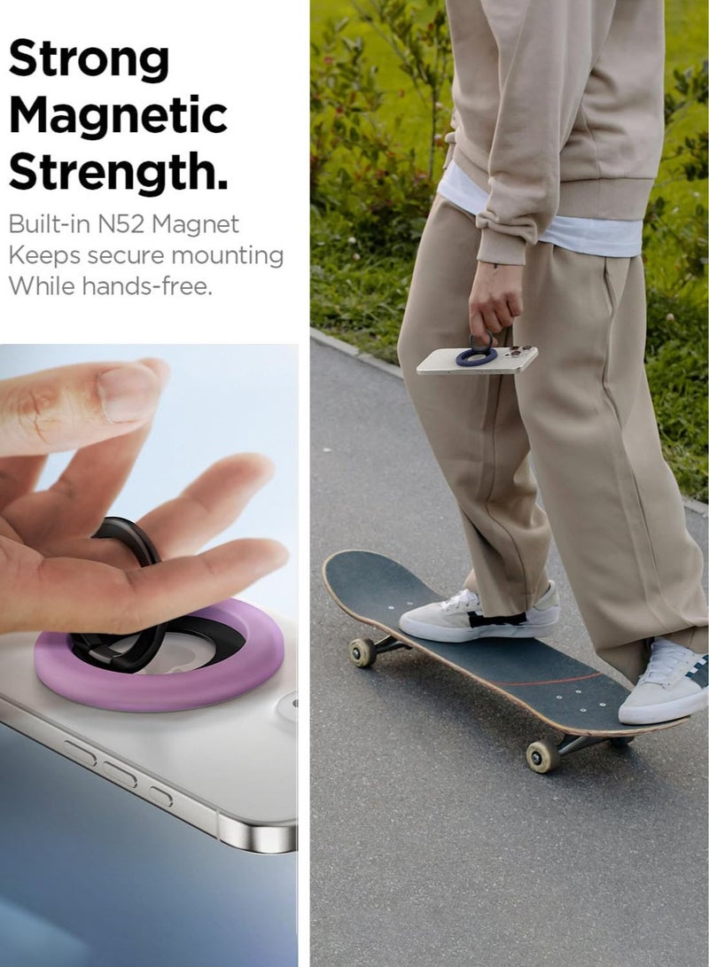 Spigen Nano Pop MagFit Magnetic Silicone Phone Grip Adjustable Holder Ring Kickstand compatible with MagSafe Case & iPhone 16 Pro Max, 16 Pro, 16 Plus, 15/14/13/12 series - Grape Purple - Image 5