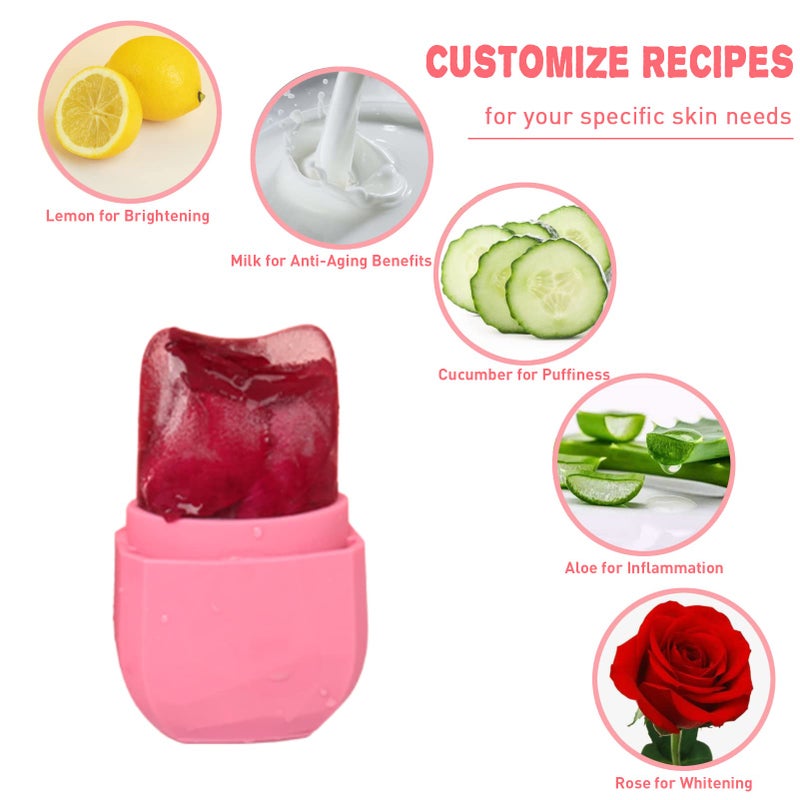 VANALIA Ice Roller and Gua Sha Set for Face, Eyes and Neck - Skin Care Beauty Tools to Brighten Skin and Enhance Natural Glow (Pink) - Image 3