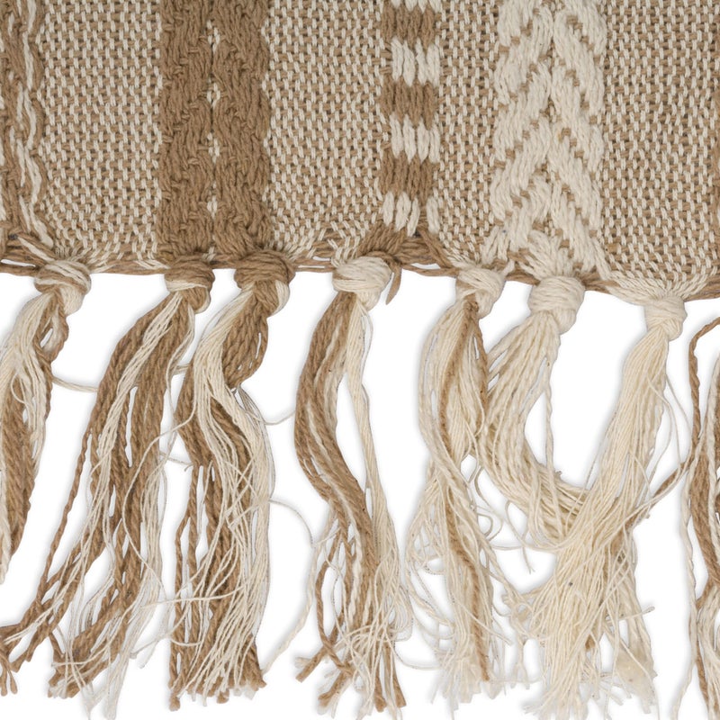 DII Farmhouse Braided Stripe Table Runner Collection, 15x108 (15x113, Fringe Included), Stone - Image 3