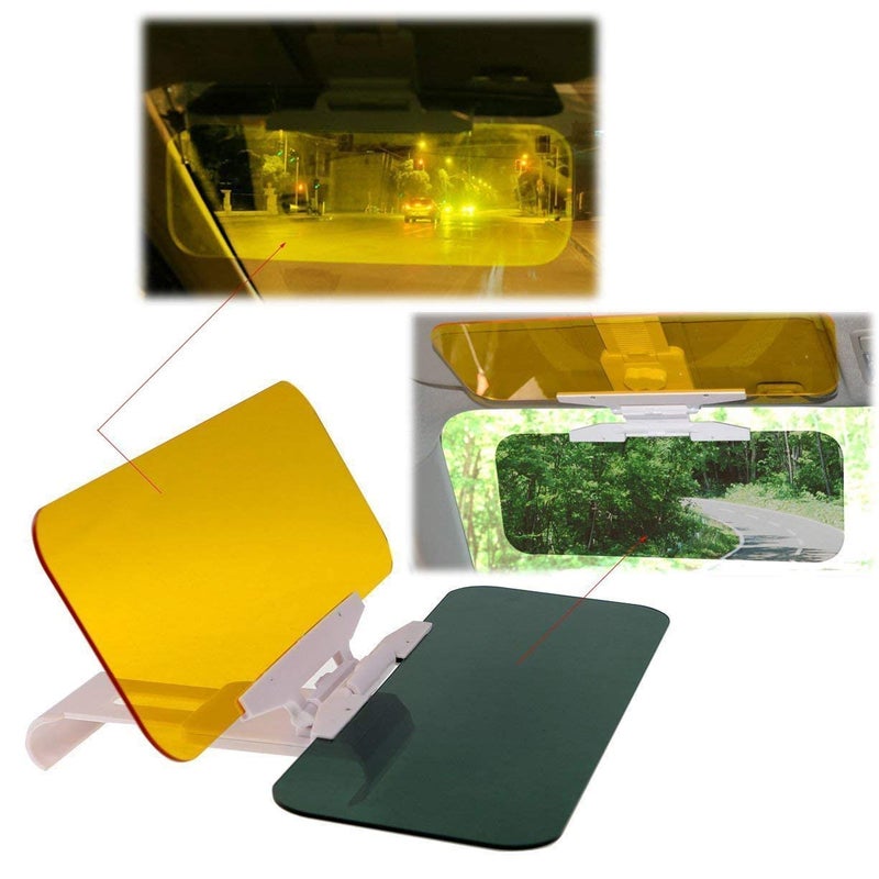 PIHARVA Car Day and Night Anti-Glare Visor, 2 in 1 Automobile Sun Anti-UV Block Visor Non Glare Anti-Dazzle Sunshade Mirror Goggles Shield for Driving Goggles - Image 2