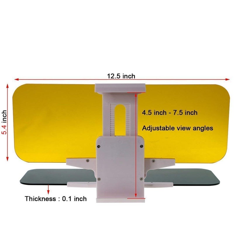 PIHARVA Car Day and Night Anti-Glare Visor, 2 in 1 Automobile Sun Anti-UV Block Visor Non Glare Anti-Dazzle Sunshade Mirror Goggles Shield for Driving Goggles - Image 3