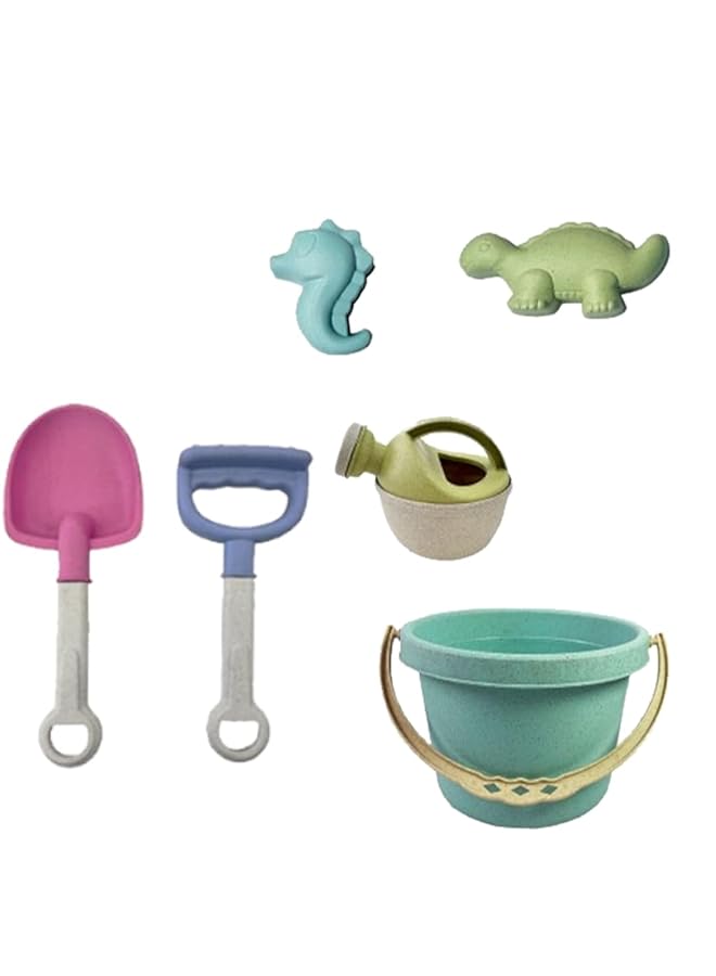 IToys Beach Sand Toy Truck Set Pastel Colours 42 X 21 X 15 Cm Dump Truck With Bucket And Sand Tools - Image 3