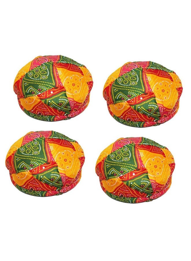 سايج سكوير عمامة تقليدية من راجستان مربعة الشكل من سايج، مناسبة لحفلات الزفاف والميهندي والهولي، مناسبة للأطفال (عبوة من 4 قطع، صغيرة) - Image 1