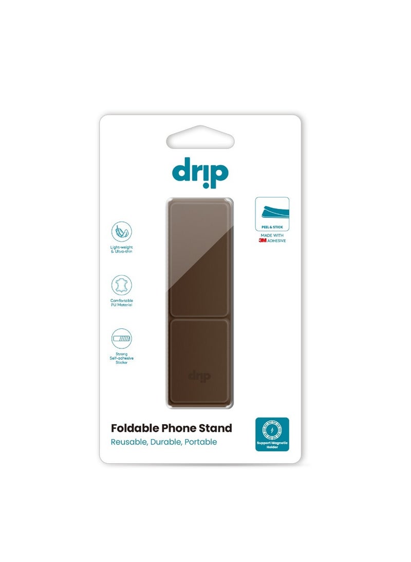 دريب حامل هاتف قابل للطي من Drip - خفيف الوزن، متين، سهل الحمل، متعدد الاستخدامات ومزود بتصميم مريح - صنع باستخدام مادة PU اللاصقة من 3M، مناسب لجميع الهواتف الذكية. - Image 2