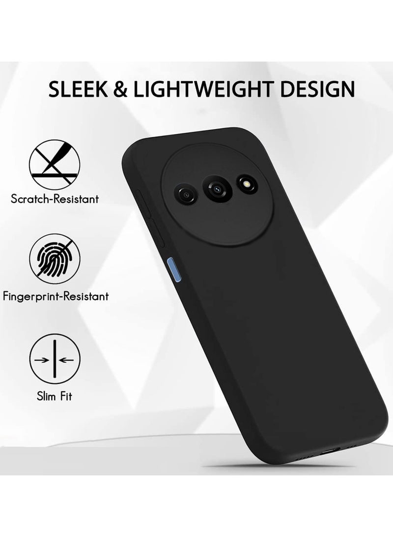 Wtech Soft Liquid Silicone Case Cover For Xiaomi Redmi A3 4G 2024 Black - Image 2
