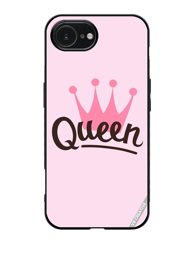 Protective Case Cover For Apple iPhone 16e Pink Queen Crown Design Multicolour