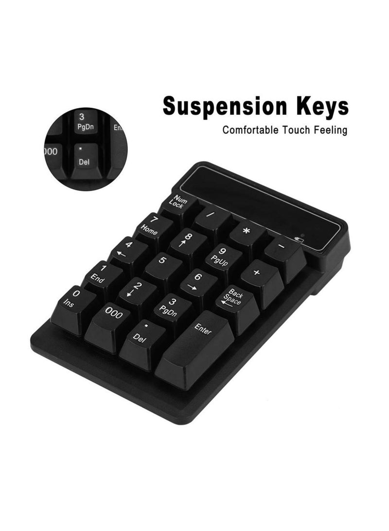 Bluetooth Numeric Keypad, Wireless 19-Keys Number pad, Portable Mini Accounting Multi-Function Number Keypad, with 10m Transmission Distance and 10 Million Clicks, for Laptop, Notebook Tablet - Image 5