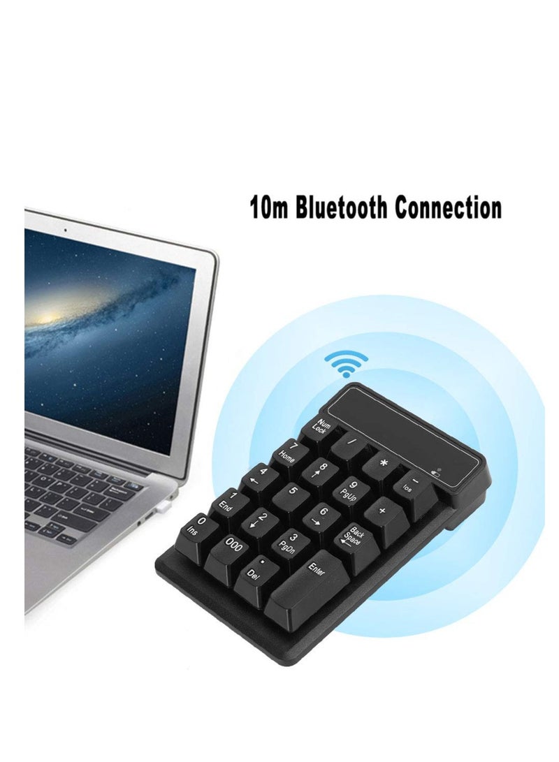 Bluetooth Numeric Keypad, Wireless 19-Keys Number pad, Portable Mini Accounting Multi-Function Number Keypad, with 10m Transmission Distance and 10 Million Clicks, for Laptop, Notebook Tablet - Image 4