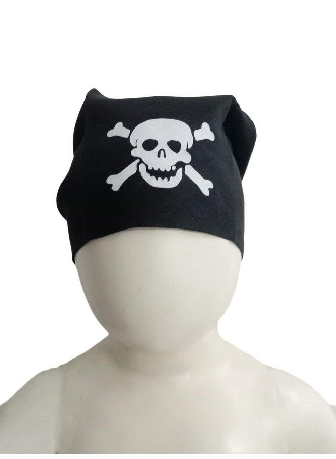BookMyCostume BookMyCostume Funky Pirate Bandana Single Piece Scarf Fancy Dress Costume Accessories for Halloween Black  - Image 1