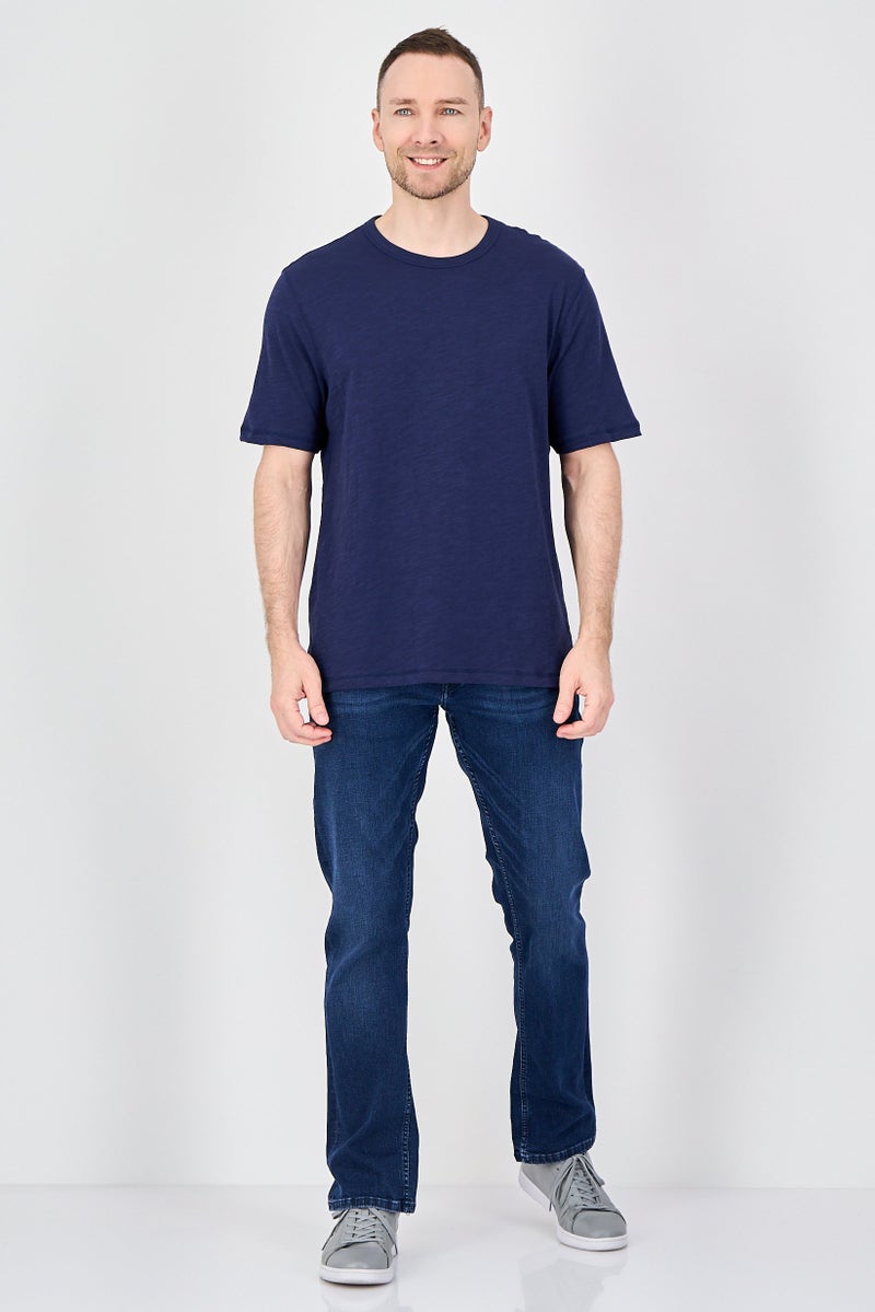Palm Beach Men Crew Neck Short Sleeve Plain T-Shirt, Navy - Image 4