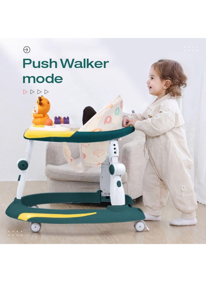 R for Rabbit Little Feet Plus Baby Walker with Rocker 3 Level Height Adjustment and 4 Level Seat Adjustment for Baby Age 6-18 Months Up to 15 KG Weight with Recreational Toy Bar (Green Yellow) - Image 5