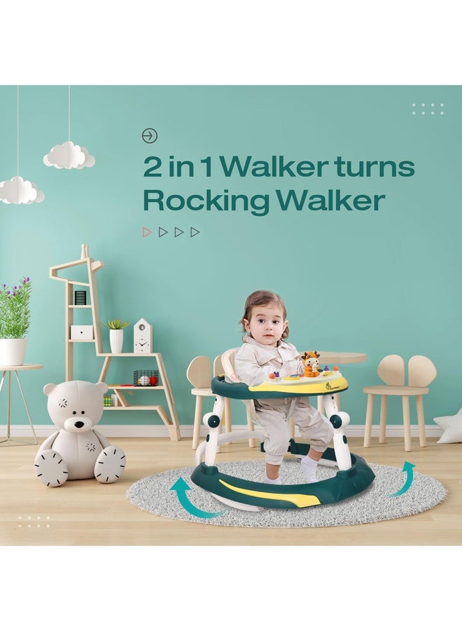 R for Rabbit Little Feet Plus Baby Walker with Rocker 3 Level Height Adjustment and 4 Level Seat Adjustment for Baby Age 6-18 Months Up to 15 KG Weight with Recreational Toy Bar (Green Yellow) - Image 3
