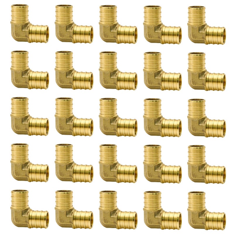 25 Pack 34 PEX Fittings PEX Elbow Fittings Brass PEX Fittings for PEX Tubing Pipe 34 Elbow 25