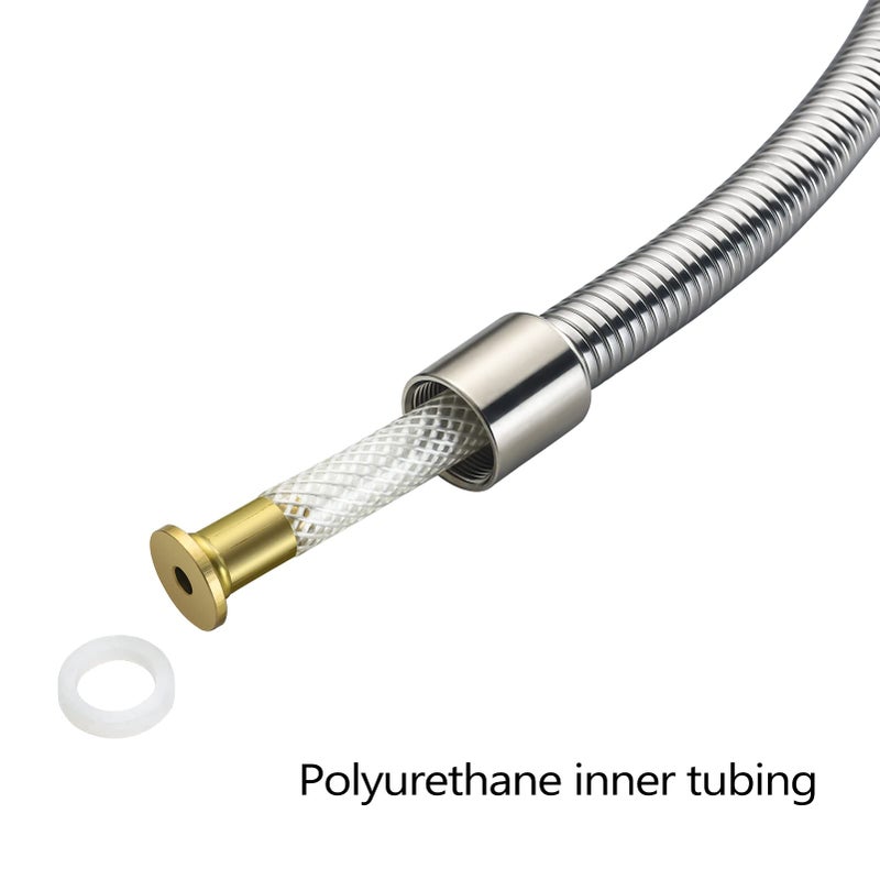 LOWCUS Replacement B-0044-H Pre-Rinse Hose for T&S Brass, 44 Inches Flexible Stainless Steel Hose with Heat Resistant Handle - Image 3