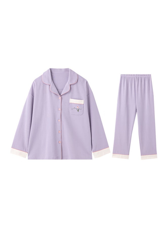 Fenton Fenteng Women'S Spring New 100% Cotton Thin Long Sleeve Home Wear Set - Image 5