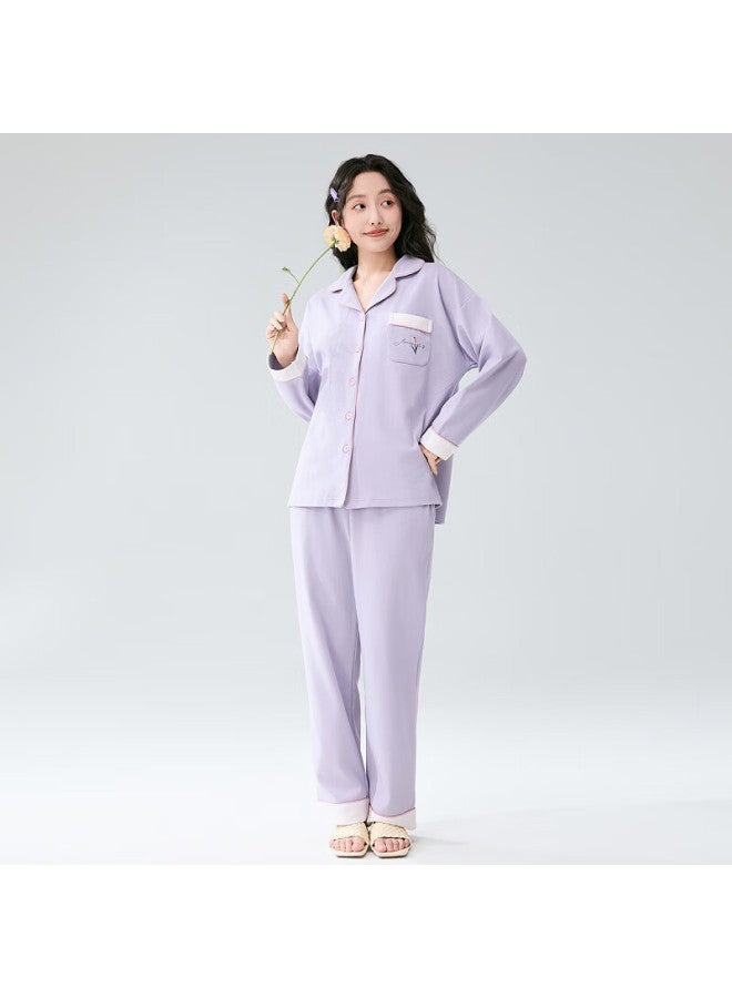 Fenton Fenteng Women'S Spring New 100% Cotton Thin Long Sleeve Home Wear Set - Image 3