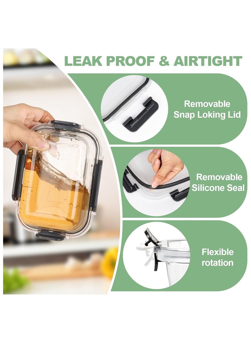 12 قطعة حاوية زجاجية لإعداد الوجبة،  حاوية الغداء مع غطاء صندوق بينتو - Image 3