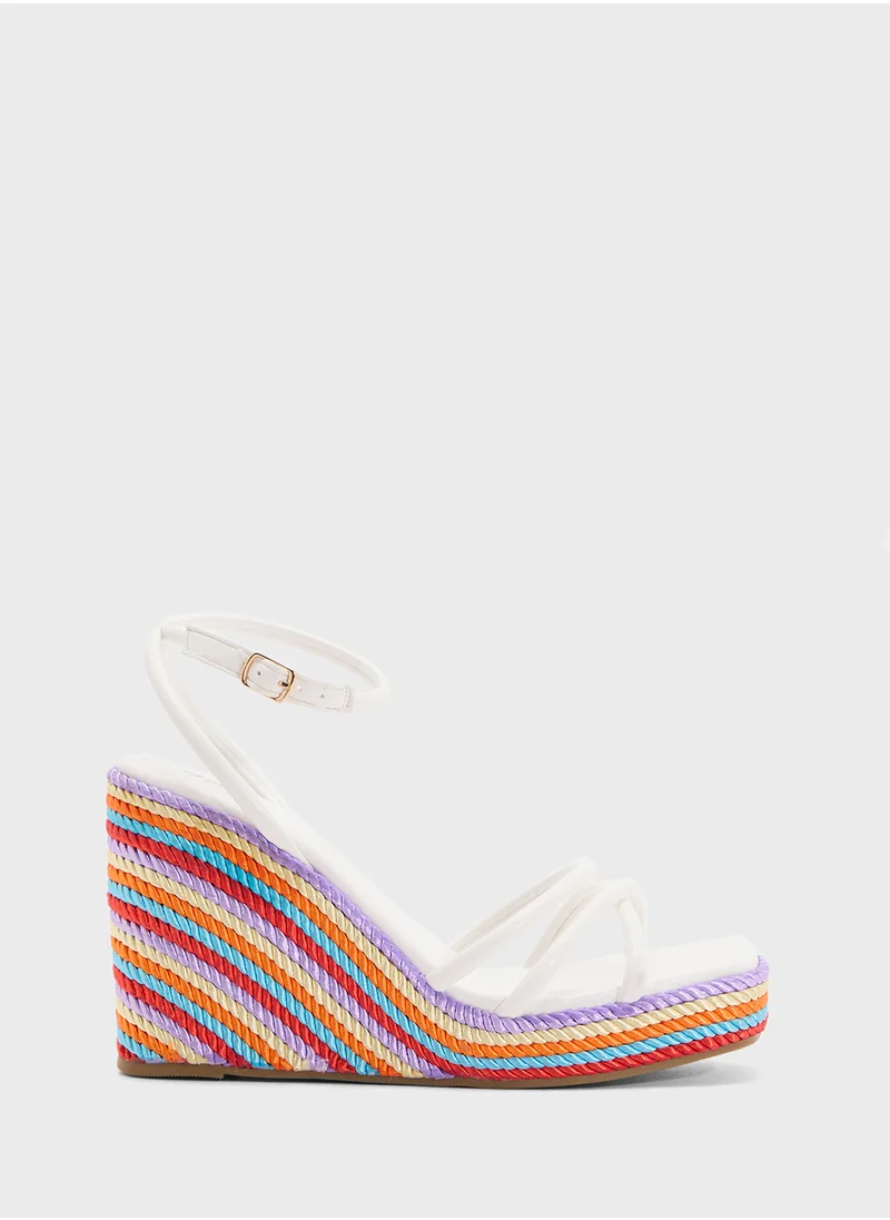 Ginger Strappy Ankle Strap Color Pop Wedge Sandal