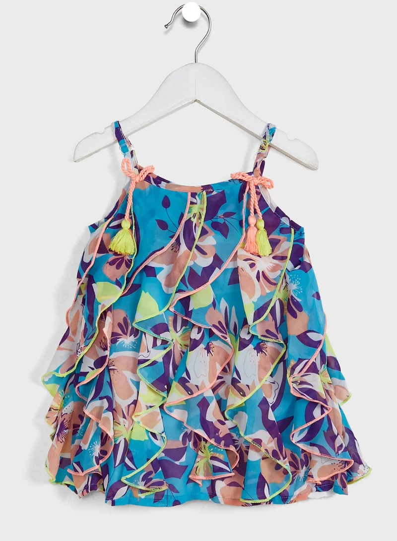 Nautinati Printed Frilled A-Line Dress