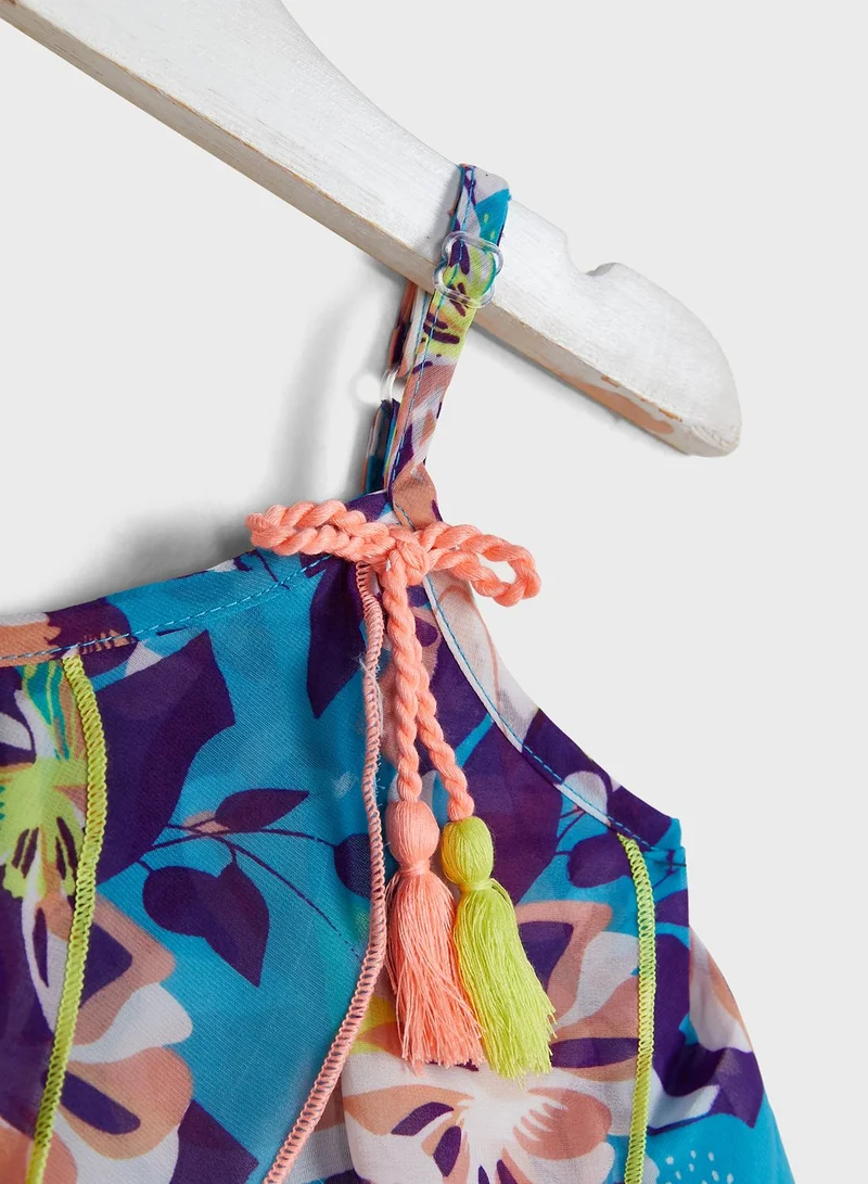 Nautinati Printed Frilled A-Line Dress
