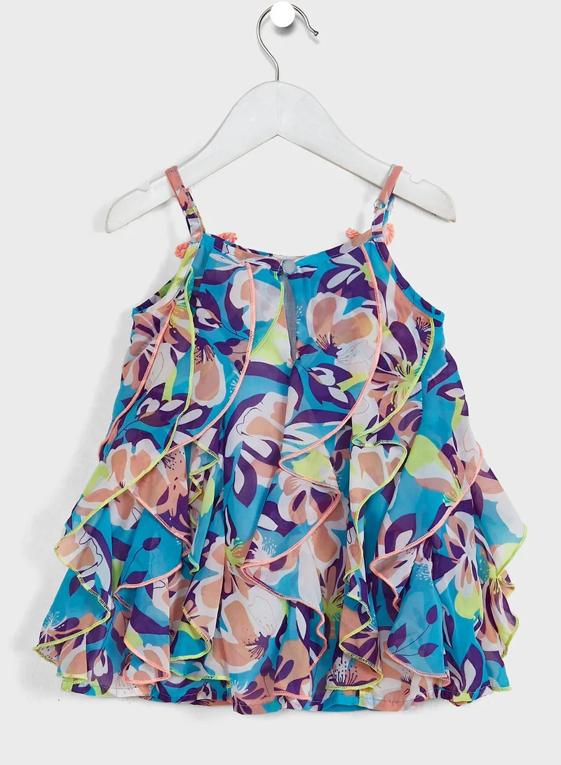 Nautinati Printed Frilled A-Line Dress