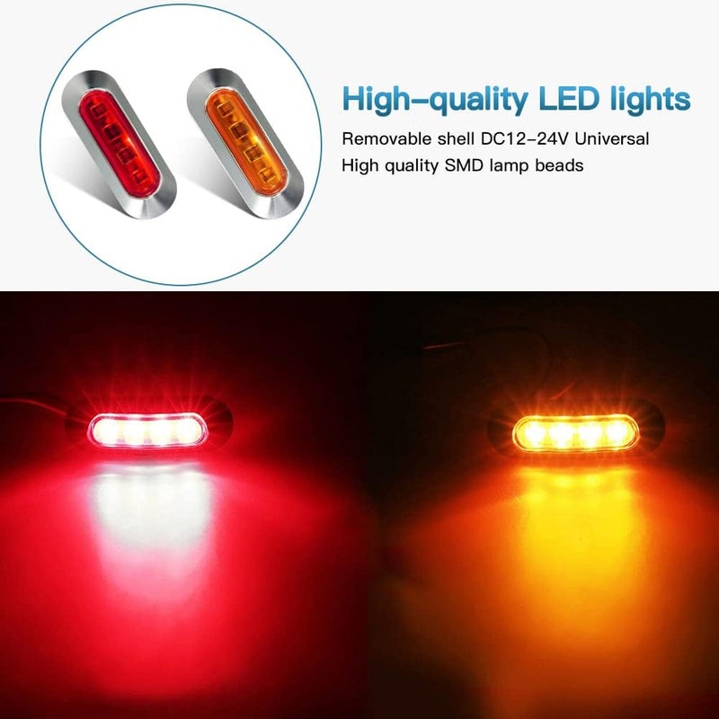 ALFU 40PCS LED Side Marker Indicator Lights - 20 Amber & 20 Red for Trailers, Trucks, and Boats - Image 5