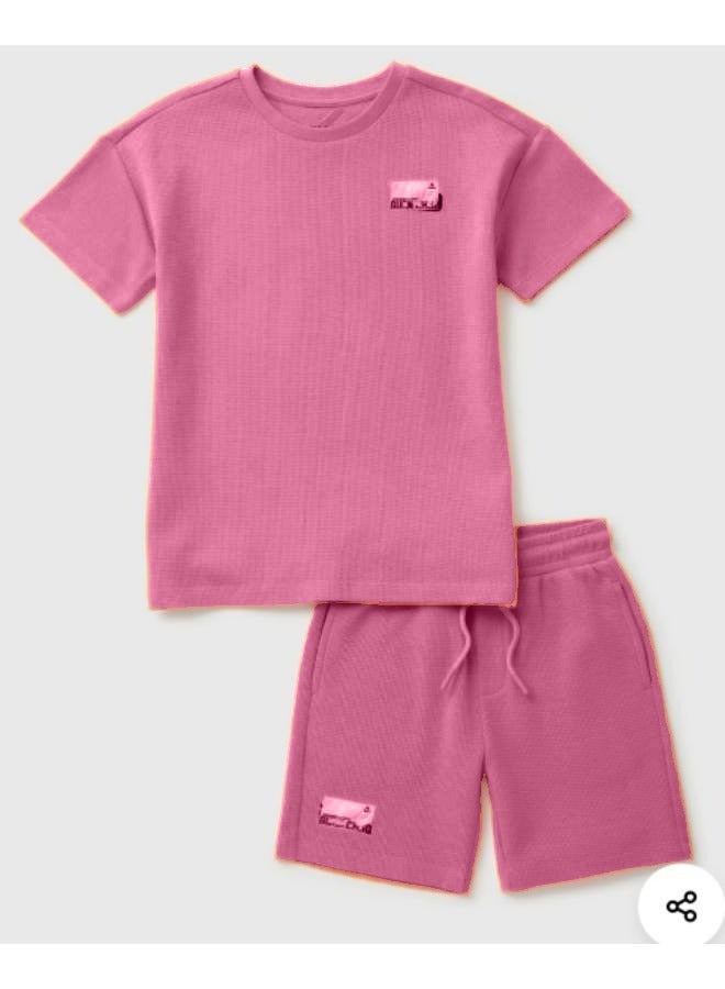 Two-piece Suit Summer Thin Casual Wear Shorts with Shirt T-142