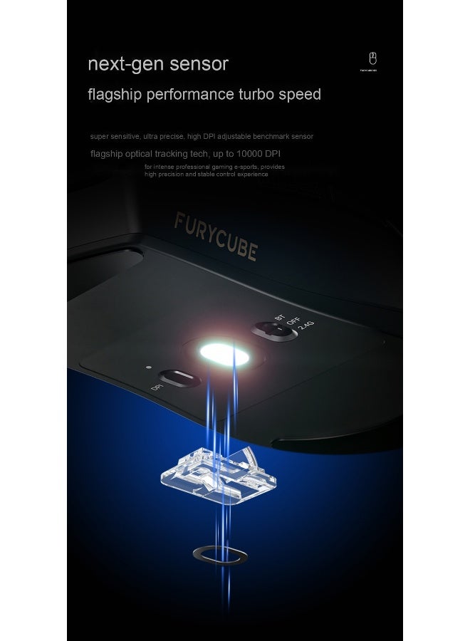 مكعب غاضب فأرة FURYCUBE G1 اللاسلكية ثلاثية الوضع خفيفة الوزن - Image 4
