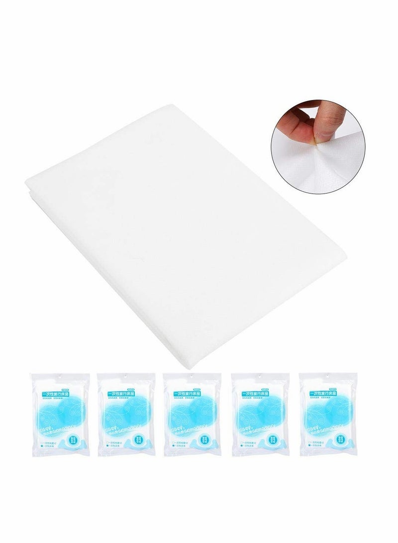 Children's Sheet Pillowcase Sets, 5pcs 120 x 200cm MAKINGTEC Disposable Bed Sheets Bed Cover Portable Outdoor Hotel Bedding Supplies - Image 3