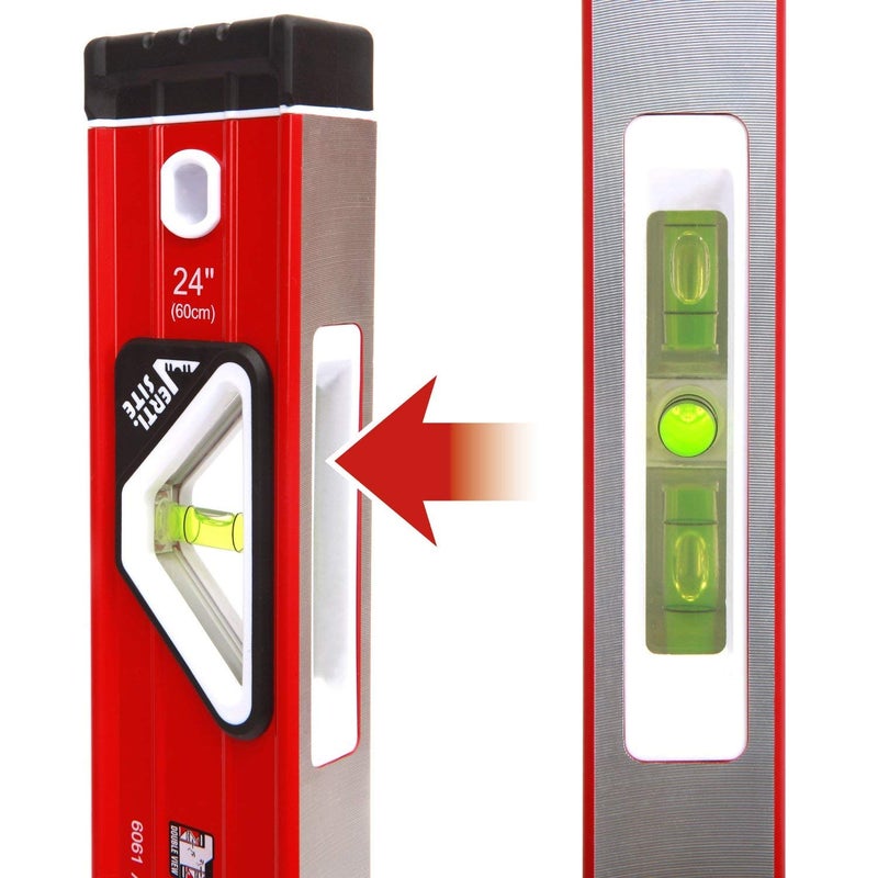 Goldblatt 3-Piece Torpedo Level Set - 9", 24", 48" Spirit Level Included, Aluminum Alloy Construction - Image 4