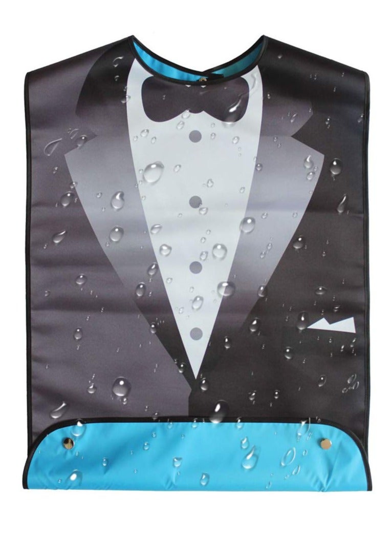 Excefore Adult Bibs, Waterproof Bandana Elderly Bib, Washable And Reusable Adjustable Protector Bibs, Bow Tie Design, Suit Adult Bibs for Men & Women for Eating- 1 Pcs  - Image 1