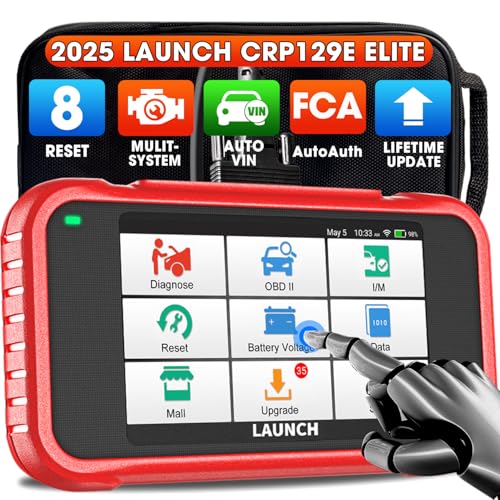 Launch CRP129E Elite 2024 OBD2 Scanner, 8 Reset Oil/EPB/TPMS/SAS/BMS/Throttle/DPF Reset, Injector Coding, ABS SRS Transmission Engine Code Reader, Lifetime F-Ree Update Diagnostic Scan Tool, Auto VIN - Image 1