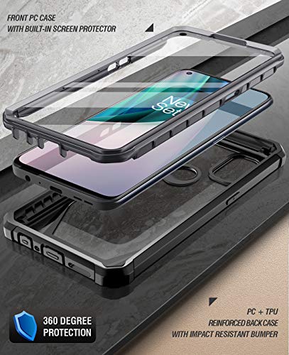 Poetic Guardian Series Case Designed for OnePlus Nord N10 5G, Full-Body Hybrid Shockproof Bumper Cover with Built-in-Screen Protector, Black - Image 4