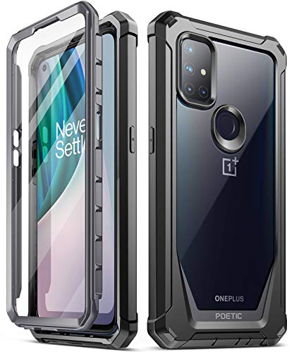 Poetic Guardian Series Case Designed for OnePlus Nord N10 5G, Full-Body Hybrid Shockproof Bumper Cover with Built-in-Screen Protector, Black - Image 1