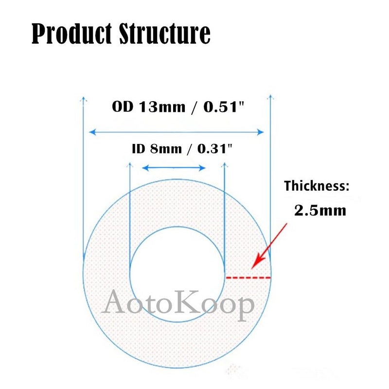 AotoKoop 516 Silicone Vacuum Tubing Hose Line 5 FT 130PSI Max Pressure Red 8mm ID - Image 4
