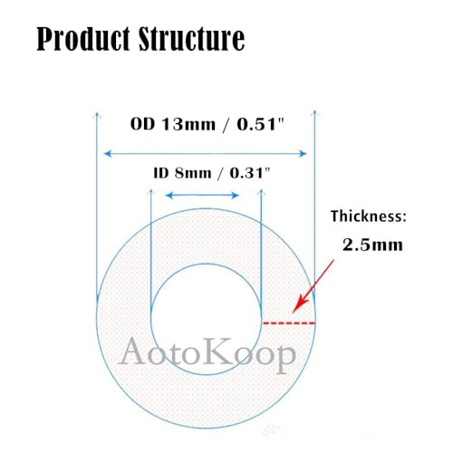 AotoKoop 516 Silicone Vacuum Tubing Hose Line 5 FT 130PSI Max Pressure Red 8mm ID - Image 3
