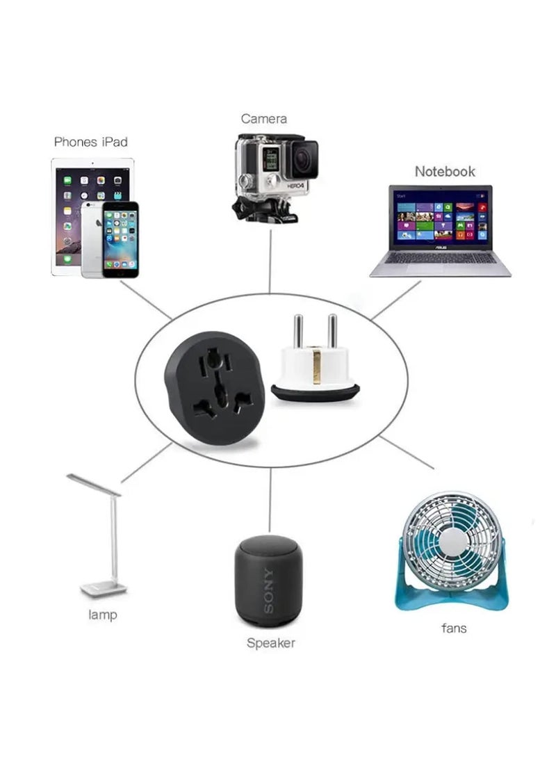 FKU FKU Travel Adapter EU Adapter Universal EU Converter 2 Round Pin Socket AU US UK CN to EU Wall Socket AC 16A 250V Travel Adapter Universal 6  - Image 4