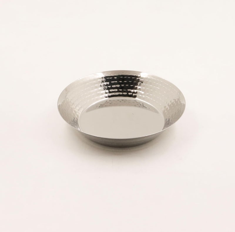 Spillbox Stainless Steel Hammered Parat l|Quarter Plates| Snack Plate|Nasta Plate| Dessert Plate Set| Side Dish Plate |Mirror Finish| BPA Free- Hammered Parat Plate (Small) - Image 3