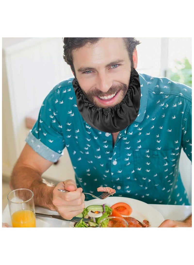 وينر عبوة من 4 مريلة لحية للرجال، أغطية لحية سوداء، قبعة لحية قبل النوم للرجال، أغطية باندانا للحية، قناع لحية - Image 3