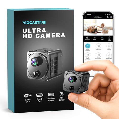 vidcastive Vidcastive Vidcastive Mini Hidden Camera Indoor Security Camera With Human Detection Night Vision 150 Days Standby Battery Life TO150