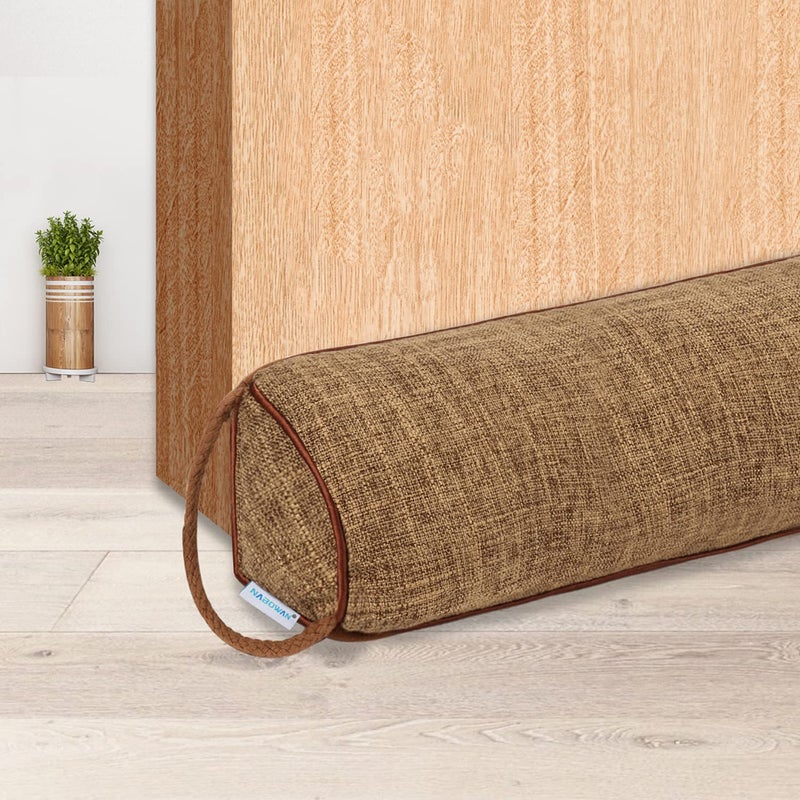 NABOWAN 38 Weighted Under Door Draft Stopper Triangular Door Draft Blocker with Hook Loops for Easy Install Save Energy Home Room Essentials