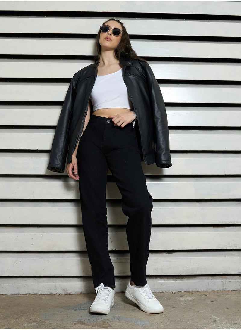 HIGH STAR Slim Fit Black High-Rise Jeans for Women with Stretchable Fabric  - Image 5