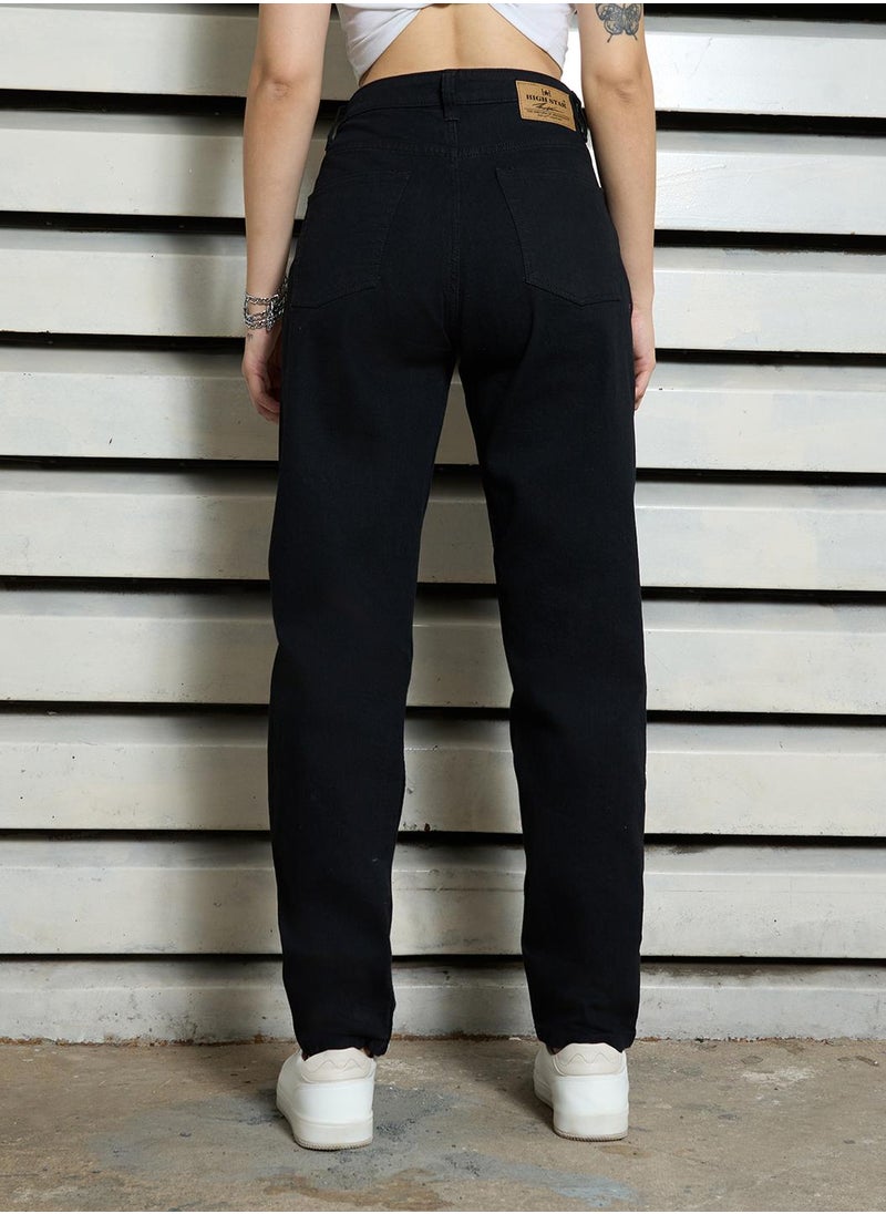 HIGH STAR Slim Fit Black High-Rise Jeans for Women with Stretchable Fabric  - Image 2