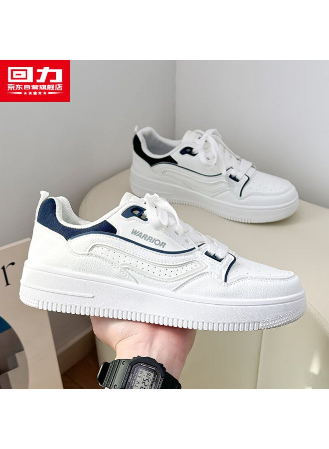 Warrior Official Men's Shoes New Winter Comfortable Versatile Fashion Sneakers White Dark Blue Size 44