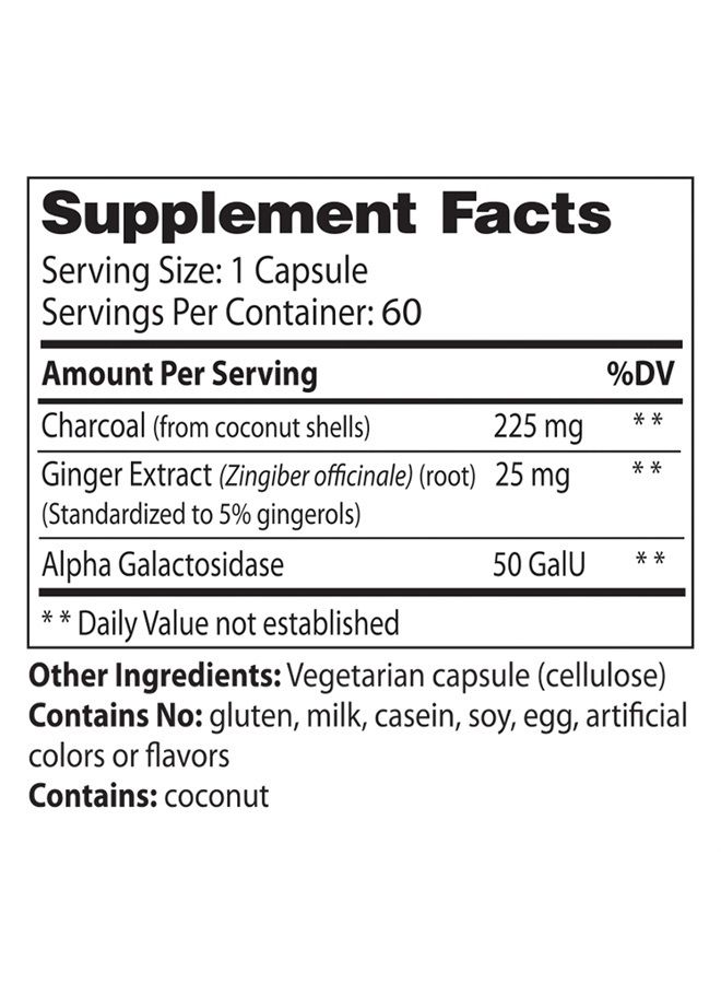 ENZYMEDICA , Purify Activated Charcoal, Enzyme Supplement to Reduce Occasional Gas, Indigestion and Gentle Cleansing with Ginger Extract and Alpha Galactosidase, 60 Capsules (60 Servings) - Image 2