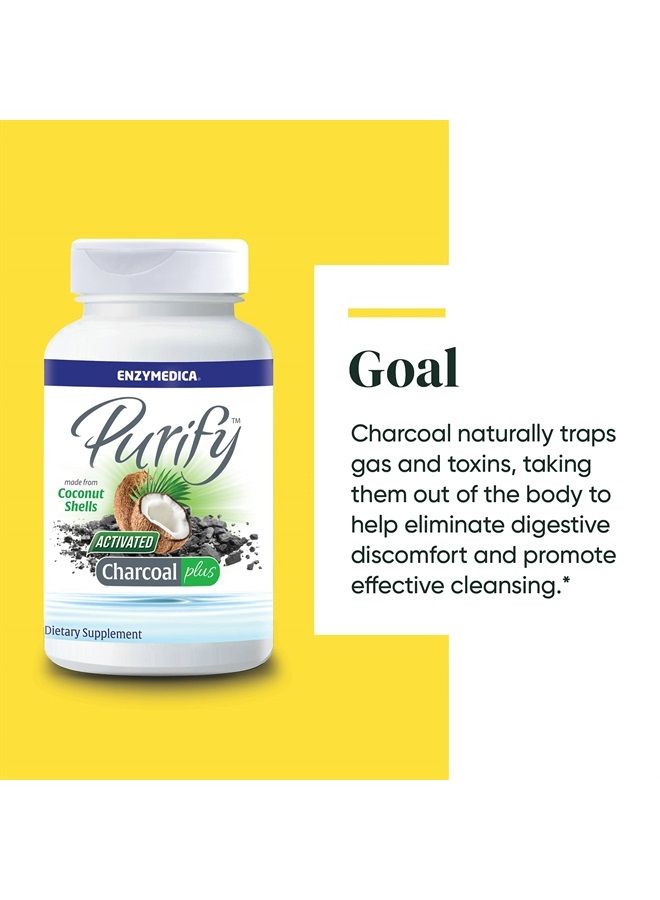ENZYMEDICA , Purify Activated Charcoal, Enzyme Supplement to Reduce Occasional Gas, Indigestion and Gentle Cleansing with Ginger Extract and Alpha Galactosidase, 60 Capsules (60 Servings) - Image 3